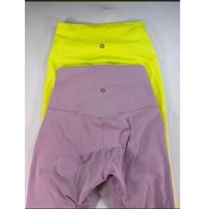 Lululemon Lot of 2 Align High-Rise Pant 25" Neon Yellow Pink Leggings Size 4